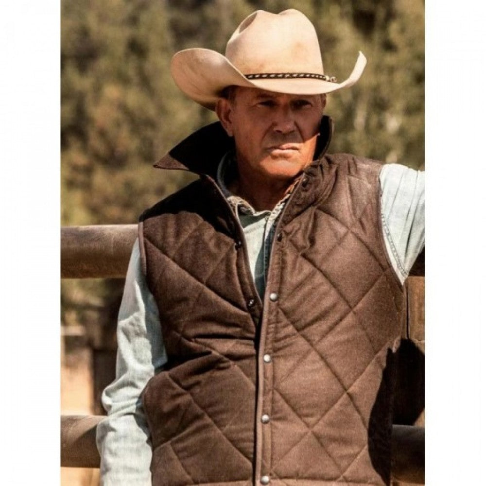 John Dutton Brown Quilted Vest